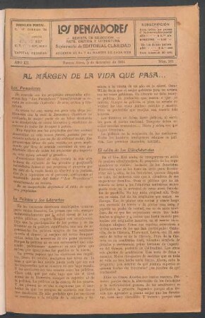 Al márgen de la vida que pasa...