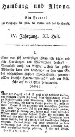 IV. Jahrgang. XI. Heft