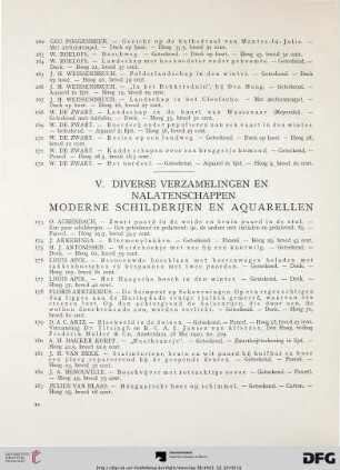 V. Diverse verzamelingen en nalatenschappen moderne schilderijen en aquarellen (Nr. 173-473)