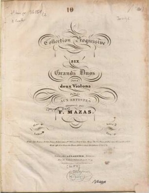 Six grands duos : pour 2 violons ; op. 41 ; liv. 1 u. 2 ; lettre D, 2. - Vl 1, 2 (je 18 S.). - Pl.Nr. AA.228