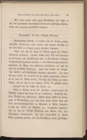 Gegensätze in dem übrigen Europa.