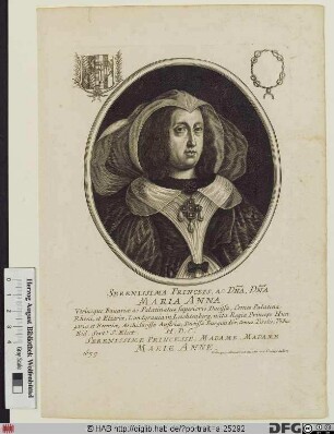 Bildnis Maria Anna, Kurfürstin von Bayern, geb. Erzherzogin von Österreich