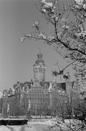 Winter in Leipzig Leipzig, Blick auf das Neue Rathaus
