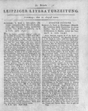 Breslau, b. Barth u. Hamberger: Rhetorik. Ein Leitfaden beym Unterrichte in obern Klassen. Von G. G. Fülleborn, Prof, am Elisabetanum in Breslau. Ausser der Vorr. 159 S. 8. 1802.