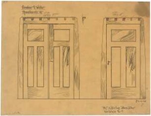 Billing, Hermann; Karlsruhe, Amalienstr. 67; Haus Walter - Türen (Ansichten)