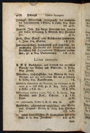 4078-4083, Livres étrangers.