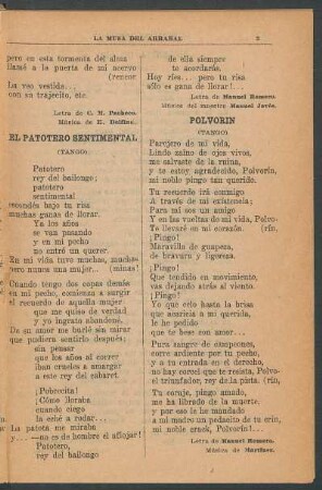 El patotero sentimental : (Tango)