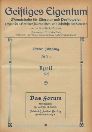 Heft 7 (April 1912)