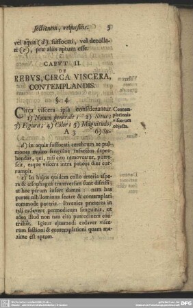 Caput II. De Rebus, Circa Viscera, Contemplandis