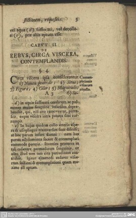 Caput II. De Rebus, Circa Viscera, Contemplandis
