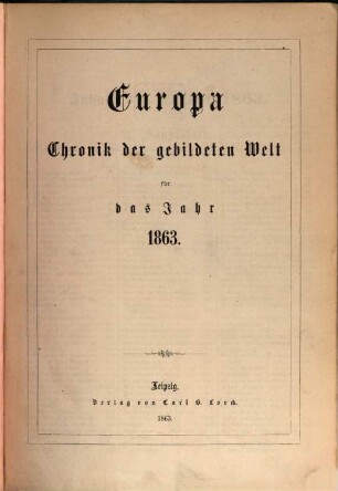 Europa : Chronik der gebildeten Welt. 1863,1, 1863,[1]