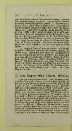 2. Das Großherzogthum Toscana. (Etruria.)