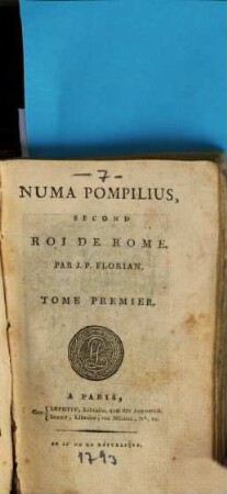 Numa Pompilius : Second Roi De Rome. 1