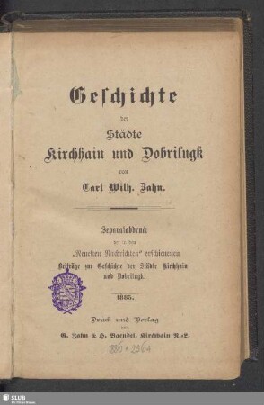 Geschichte der Städte Kirchhain und Dobrilugk