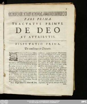 Disputatio Prima. De constitutivo Deitatis.