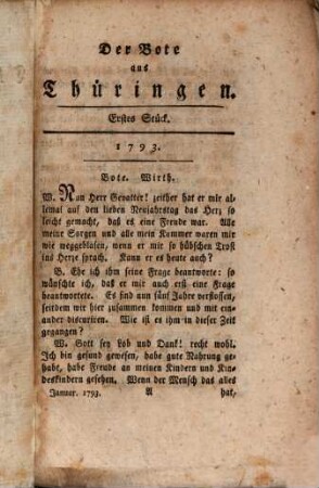 Der Bote aus Thüringen. 1/13, 1/13. 1793. - S. 1 - 104