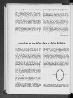 Lesebelege bei der Aufbereitung amtlicher Statistiken