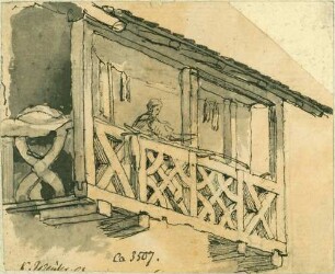 Säckingen Überdachter Holzbalkon