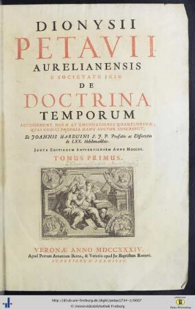 Tomus 1: Dionysii Petavii Aurelianensis E Societate Jesu De Doctrina Temporum