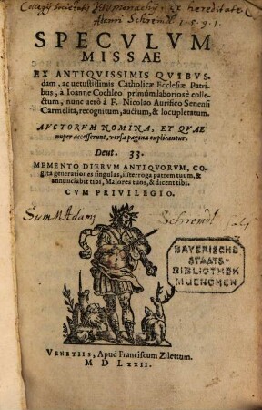 Speculum antiquae Devotionis crica missam