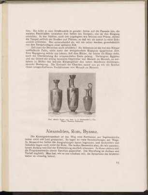Alexandrien, Rom, Byzanz.