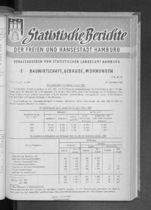 Die Bautätigkeit in Hamburg im Juli 1960 : Lfd. Nr. 25