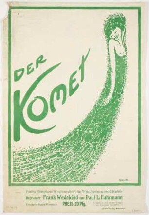 Plakat: Der Komet - Farbig illustrierte Wochenschrift für Witz, Sature und moderne Kultur