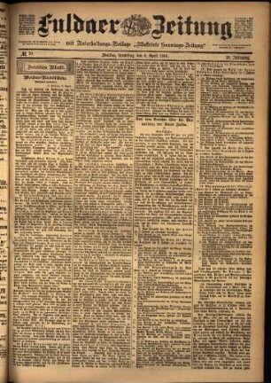 Zweite Ausgabe vom Samstag, den 06. April 1901.