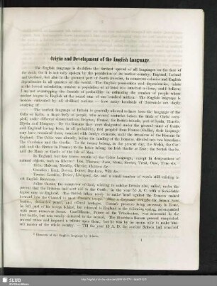 Origin and development of the English Language
