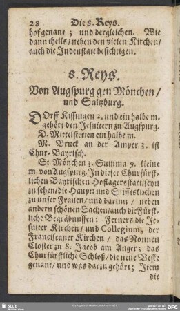 8. Reys. Von Augspurg gen Mönchen, und Saltzburg