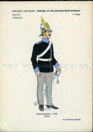 Uniformdarstellung, Gemeiner des Reiter-Regiments, Großherzogtum Oldenburg, 1849.