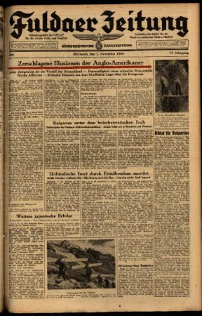Ausgabe vom Mittwoch, den 01. November 1944.