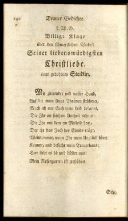 Trauergedichte