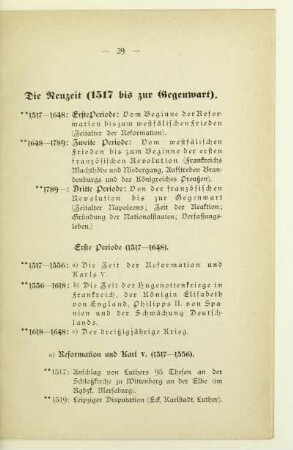 Die Neuzeit (1517 bis zur Gegenwart)