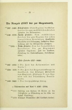 Die Neuzeit (1517 bis zur Gegenwart)