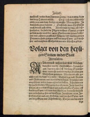 Volget von den heyligen Stetten/ in der Statt Jherusalem.