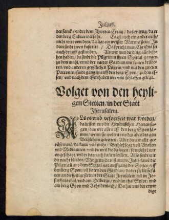 Volget von den heyligen Stetten/ in der Statt Jherusalem.