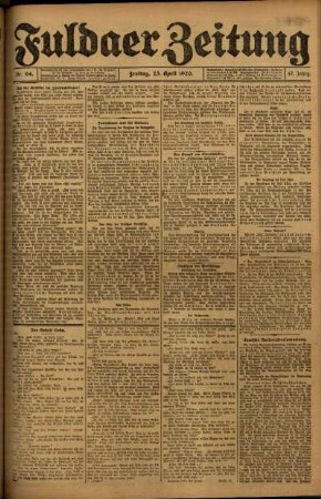 Ausgabe vom Freitag, den 23. April 1920.