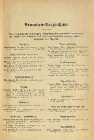 Branchen-Verzeichnis