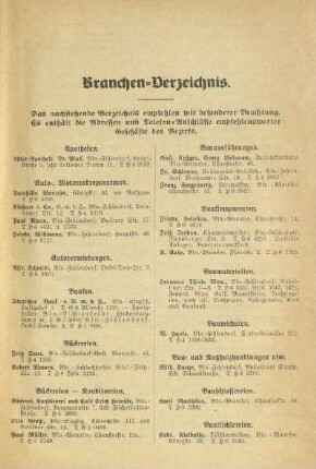 Branchen-Verzeichnis