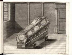Sarg der Eleonora Dorothea, gezeichnet von Johann Davidt Daniel, gestochen von Leonhard Heckenauer (andere Ansicht)