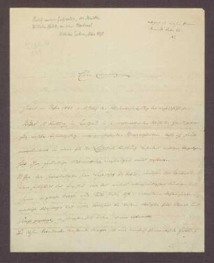 Entwurf eines Schreibens Wilhelm Nokks an einen Kardinal.