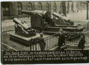 Französisches Geschütz im Kastanienwäldchen am Zeughaus