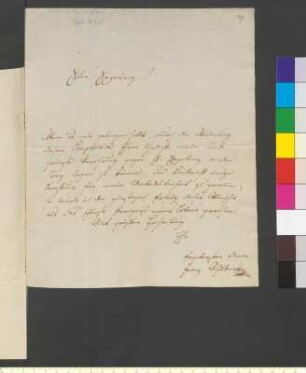 Brief von Schubert, Franz an Goethe, Johann Wolfgang von