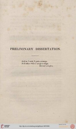 Preliminary Dissertation