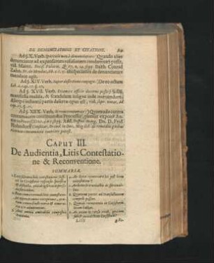 Caput III. De Audientia, litis Contestatione & Reconventione.