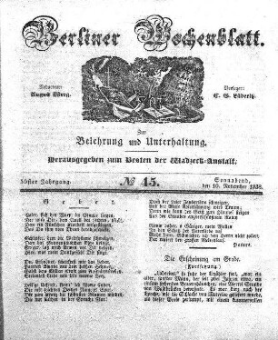 No. 45, Sonnabend, den 10. November 1838.