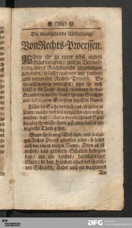 Die neunzehende Abtheilung/ Von Rechts-Processen.
