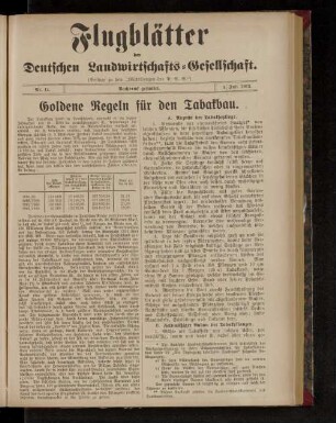 Flugblätter der Deutschen Landwirtschafts-Gesellschaft. Nr. 15.