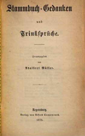 Stammbuch-Gedanken und Trinksprüche